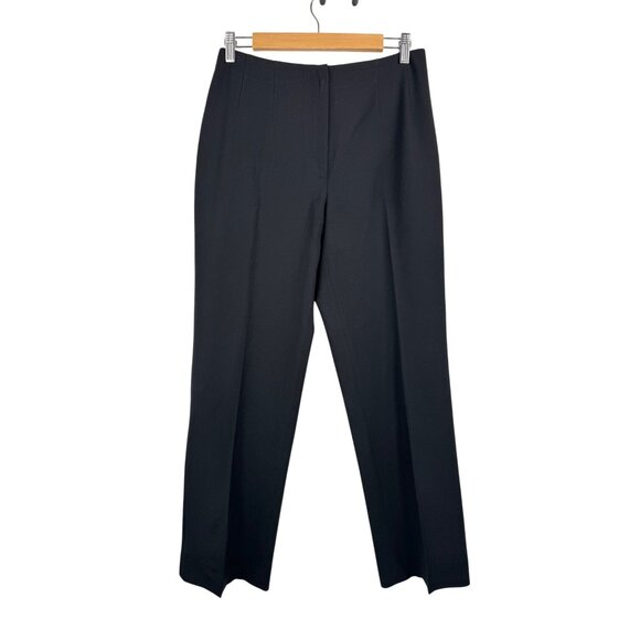 Piazza Sempione Wool blend classic straight leg high waist trousers black sz L - Picture 1 of 8